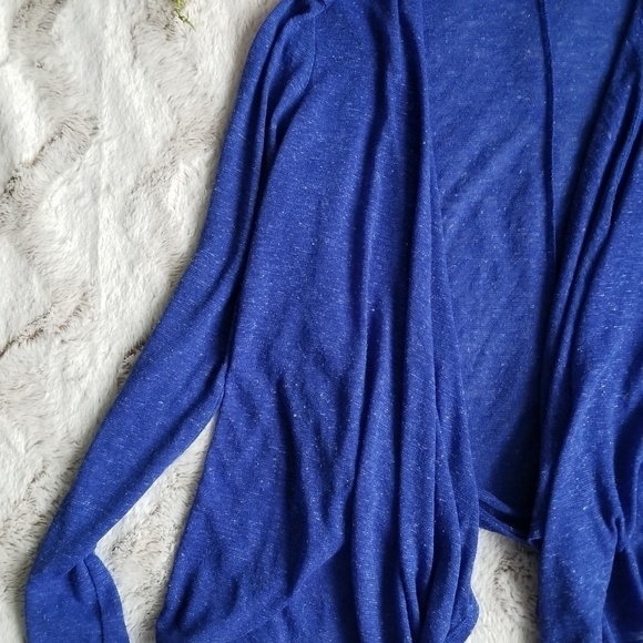 American Eagle Outfitters Linen Blend Blue Open Cardigan Size S - Picture 2 of 8